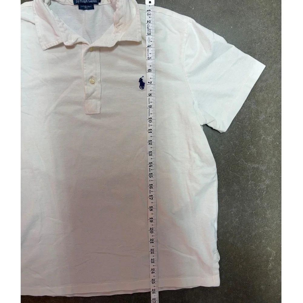 Polo Ralph Lauren Mens White Featherweight Mesh Short Sleeve Polo Shirt Large